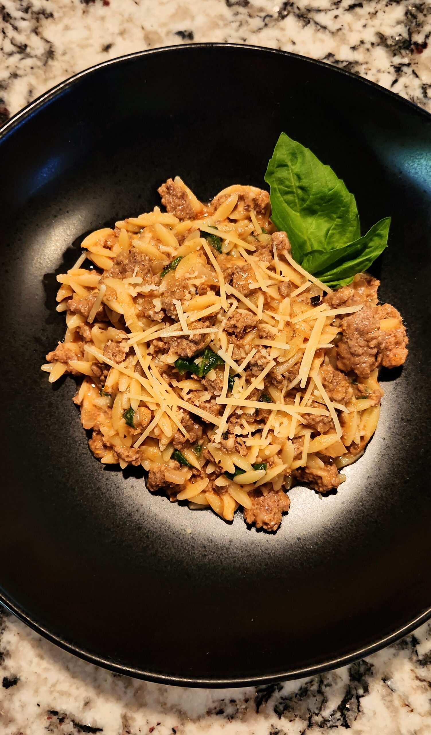 Creamy Ground Beef Orzo